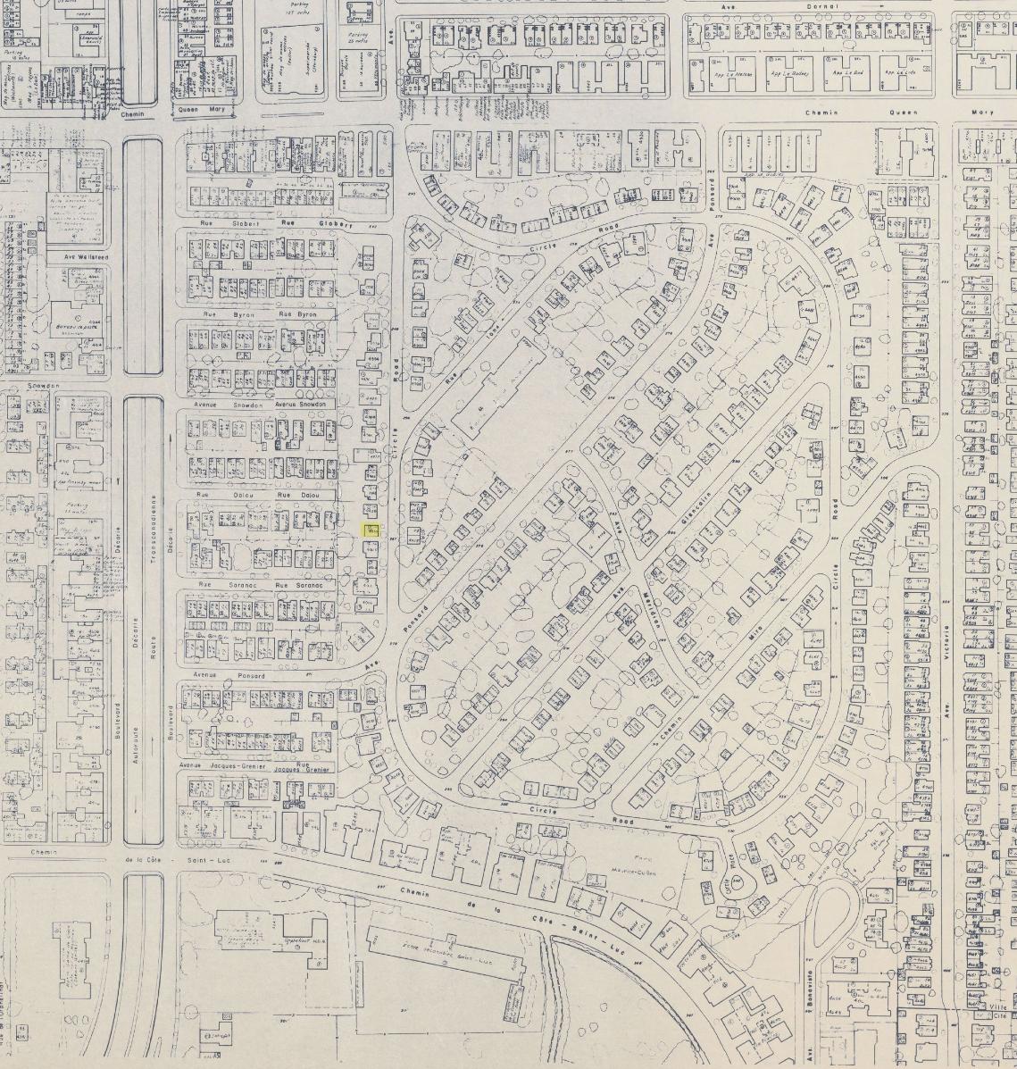 Utilisation du sol, Montr&eacute;al, &eacute;chelle 1:2 400] / Cit&eacute; de Montr&eacute;al, Service d'urbanisme, Service des travaux publics